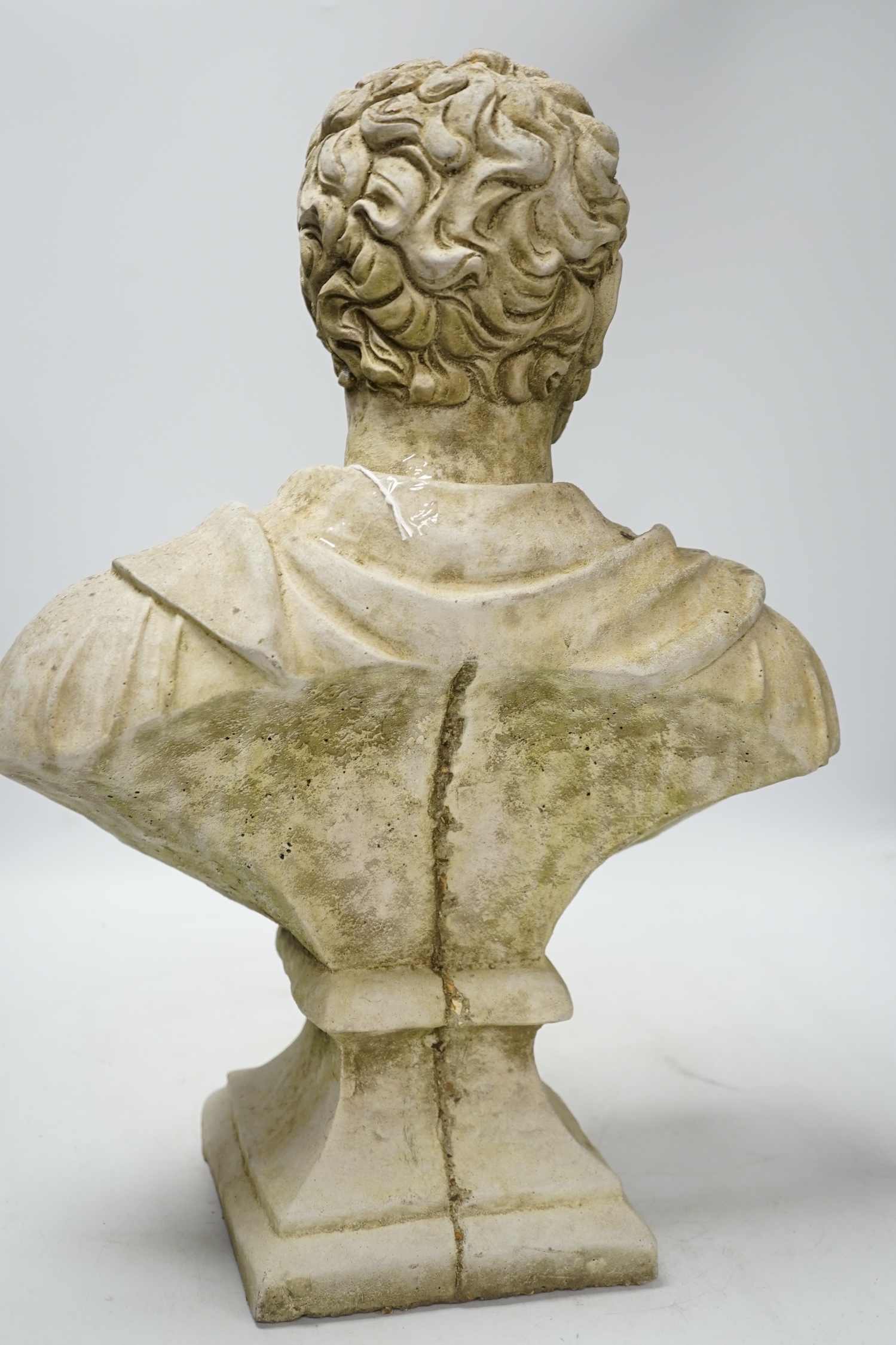 A reconstituted stoneware bust of Roman Emperor Nero, 44cm high